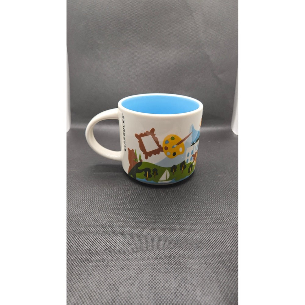 Starbucks You Are Here Collection Switzerland Mug 14oz Blue Interior 2023